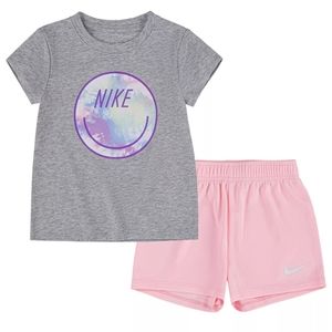 Nike Baby Girls Graphic T-Shirt and Mesh Shorts Set